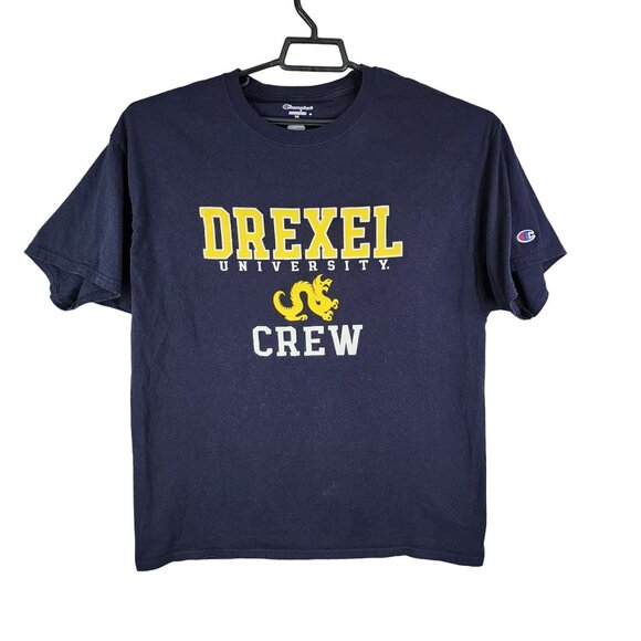 Men's Blue Champion T-Shirt Drexel University Crew Neck Short Sleeve Size XL - Picture 1 of 10